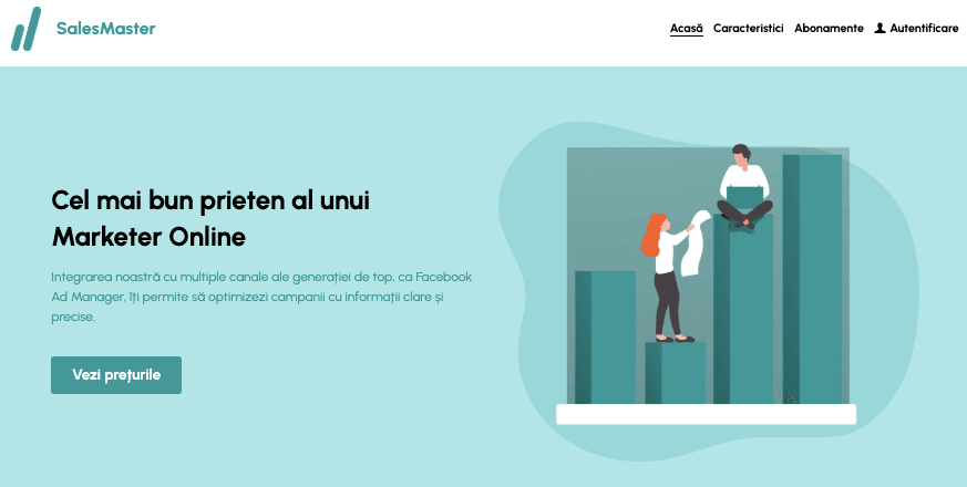 SalesMaster șablon de website de la Strikingly