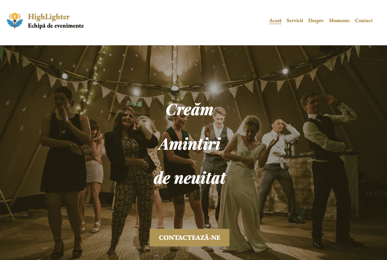 Șablon de evidențiere de la Strikingly