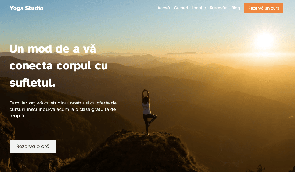 Șablon de afaceri Yoga de la Strikingly