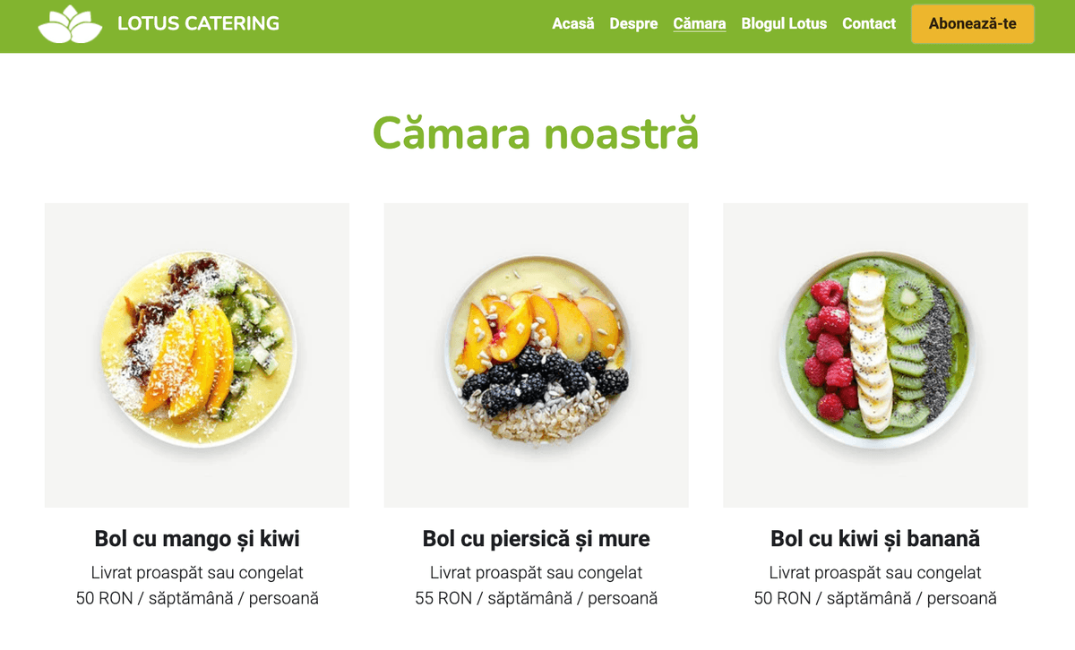 Șablon Lotus de la Strikingly