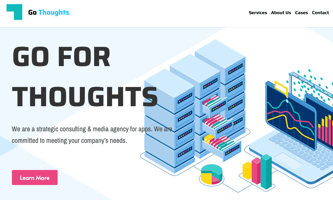 Plantilla "Ir a por los pensamientos" de Strikingly