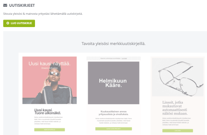 Strikingly Uutiskirje Ominaisuus