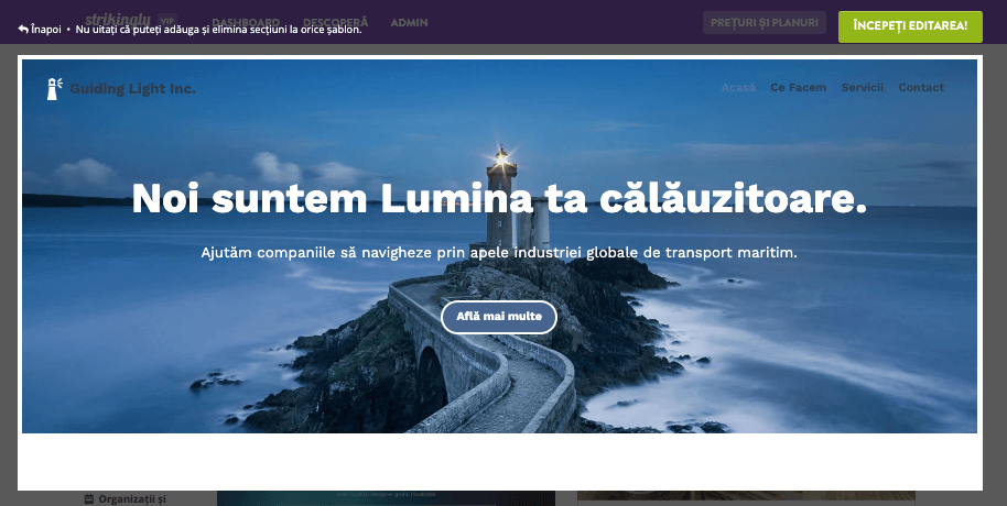 Designul paginii de pornire cu titluri clare și frapante