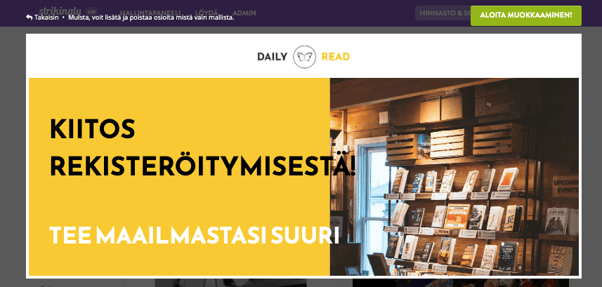 Aloitussivusi korottaminen aloitussivun esimerkin avulla – kuvat ja media