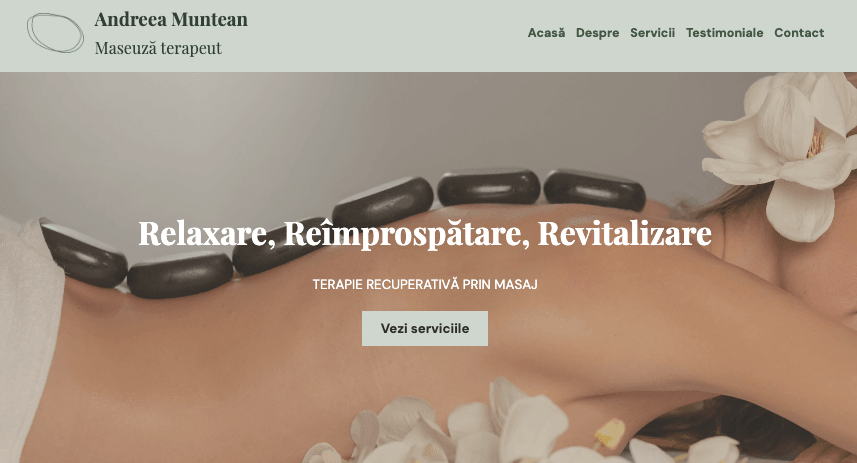 Șablon terapeut de masaj de la Strikingly