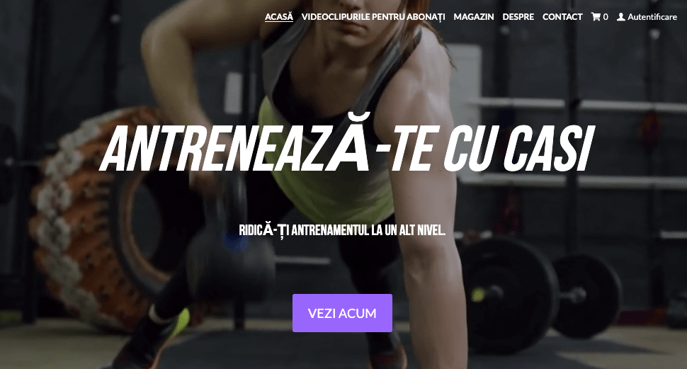 Șablonul Train with Cathy de la Strikingly