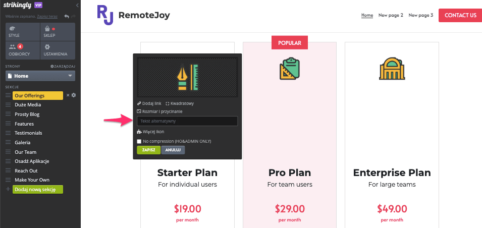 Projekt strony głównej z wyraźnym wezwaniem do działania (CTA)