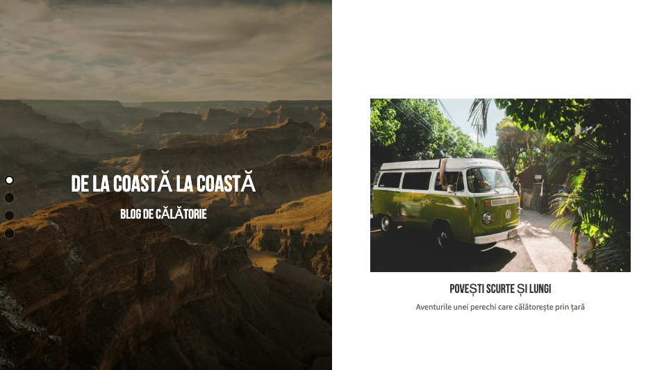 Șablonul de blog Perspective de la Strikingly