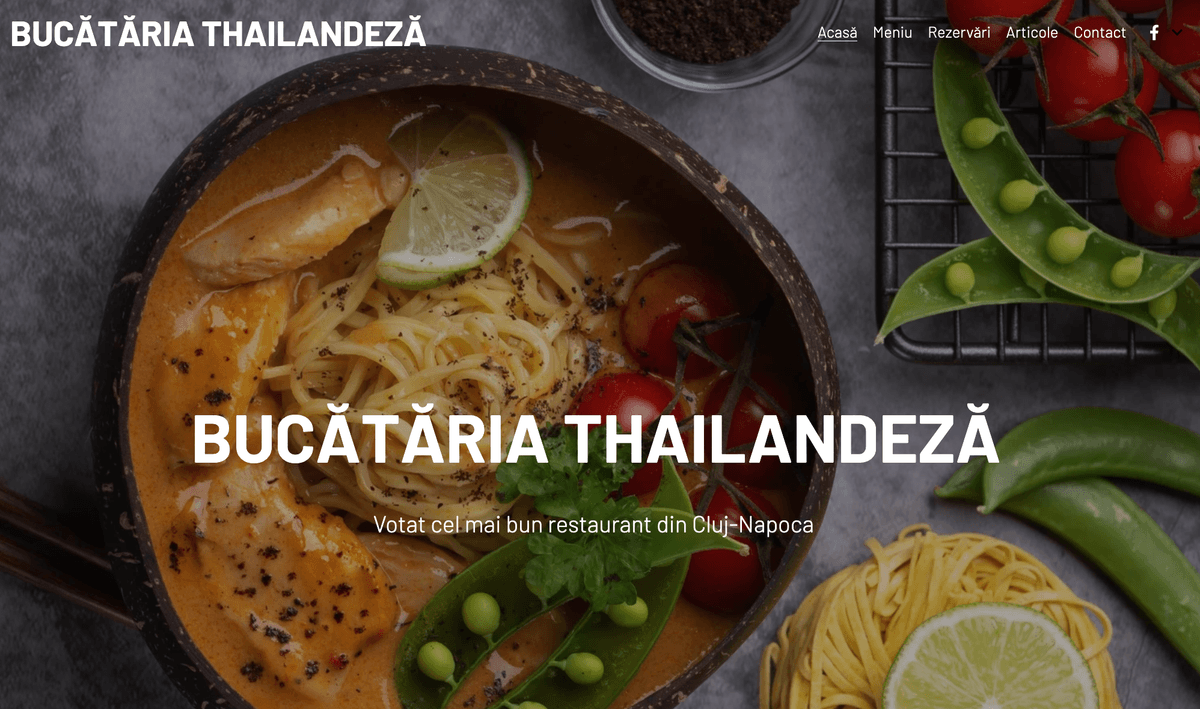 Template de restaurant thailandez de la Strikingly