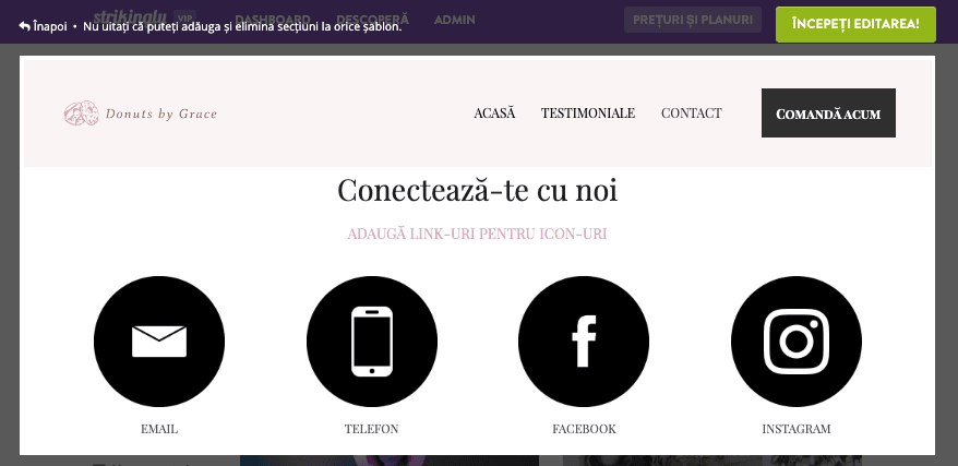 Cum să începi o afacere online cu Strikingly - integrează rețelele sociale