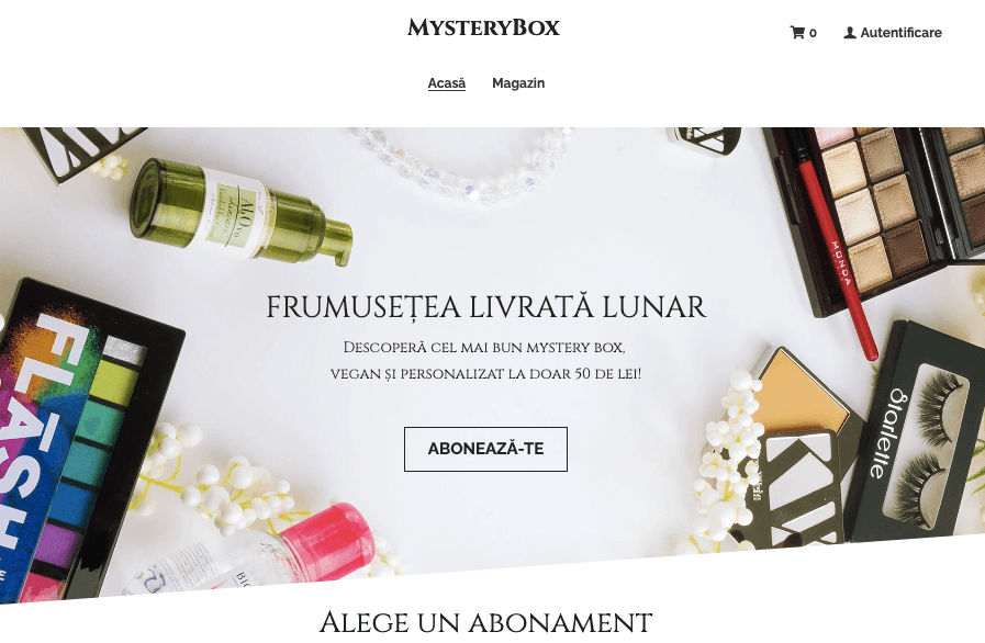 șablon de site Mystery Box de la Strikingly