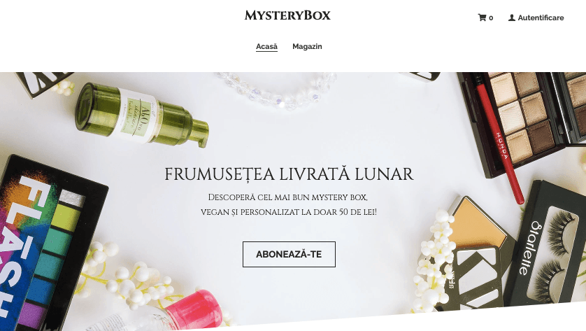 Șablon MysteryBox de la Strikingly