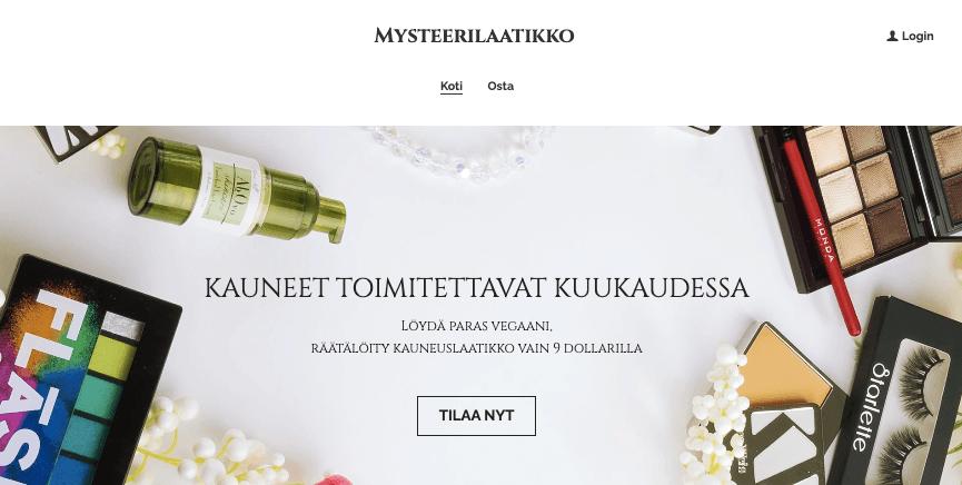 Mysteerilaatikko Verkkokauppa -malli