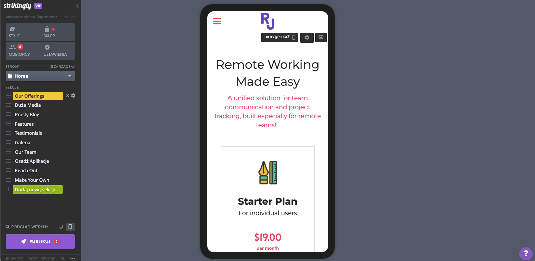Strikingly – Potężne rozwiązanie e-commerce dla rozwoju biznesu – Responsywność mobilna