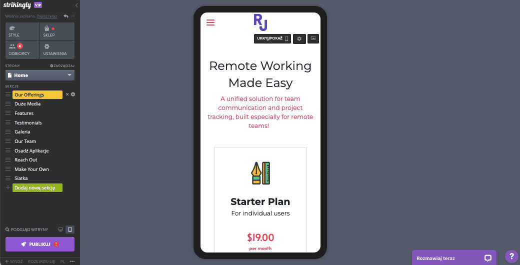Jak Strikingly Może Łatwo Pomóc w Rebrandingu - Optymalizacja Mobilna