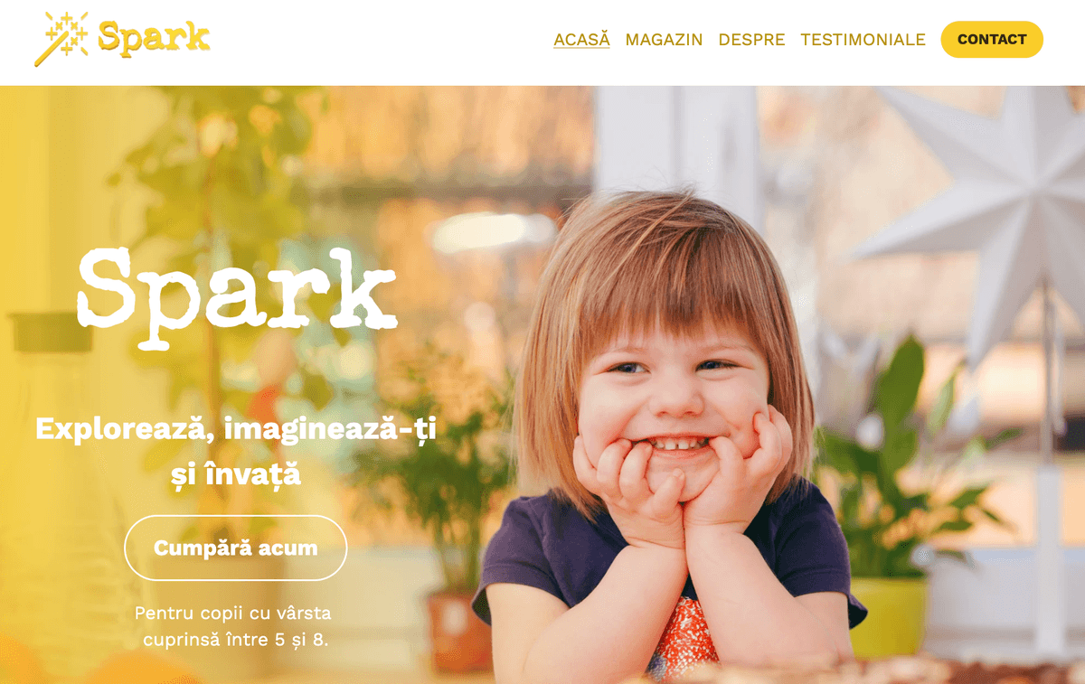 Template Sparks de la Strikingly