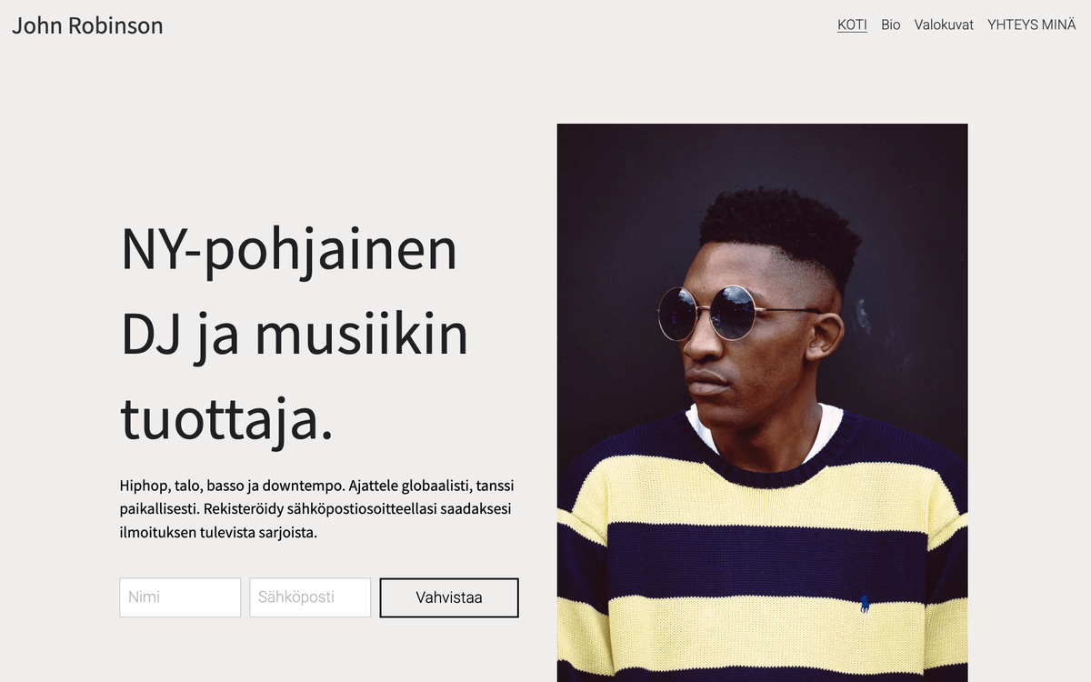 DJ-musiikki Verkkosivustomalli Strikinglystä