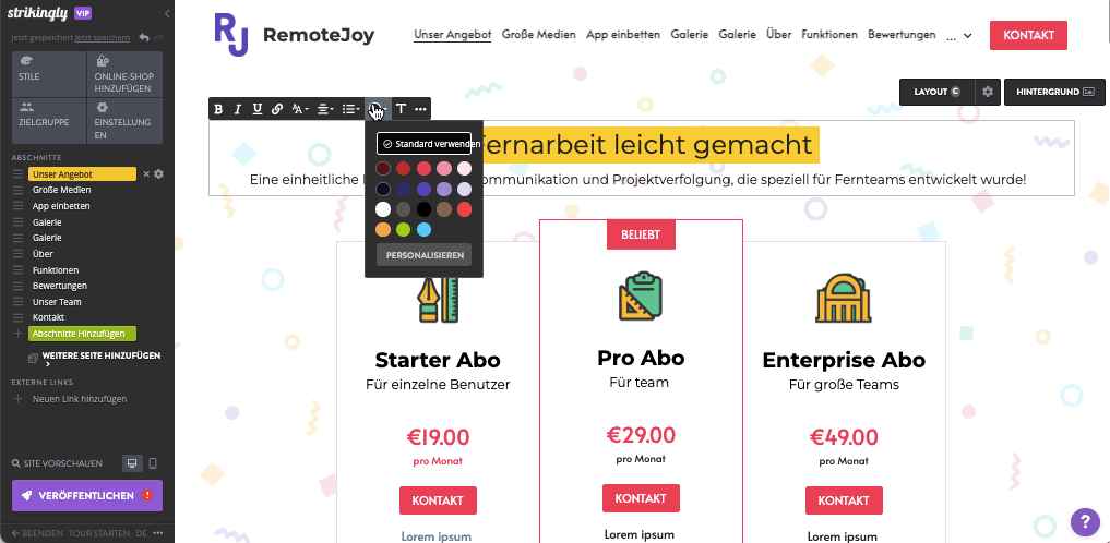 Konsistentes Branding 