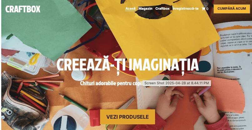 Șablon CraftBox de la Strikingly