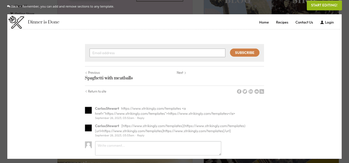 Sfaturi de copywriting pentru Strikingly - Încurajați interacțiunea