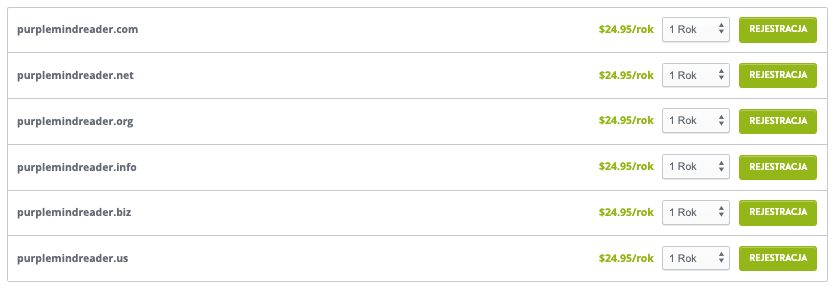 Wybór Domeny z Strikingly