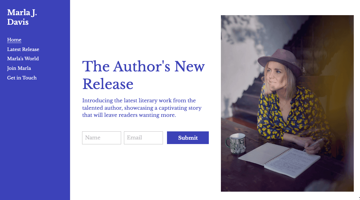 قالب كتاب المؤلف من Strikingly