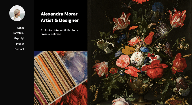 Șablonul de brand personal Equinox de la Strikingly