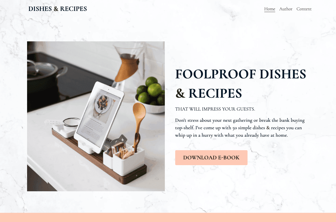 Szablony stron internetowych z daniami i przepisami od Strikingly