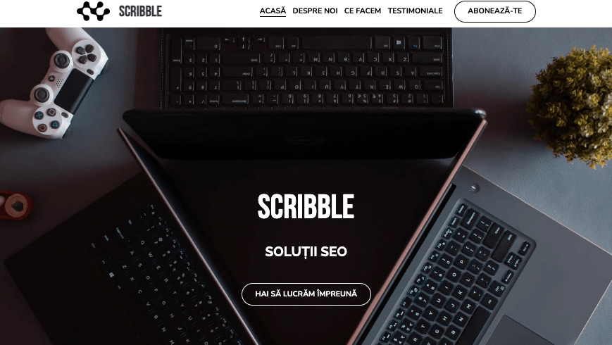 Imagine preluată de pe Strikingly - șablon Scribbles