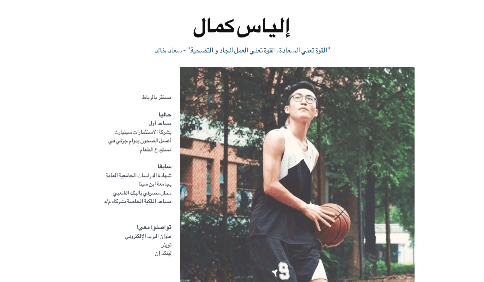 عرض القالب من Strikingly