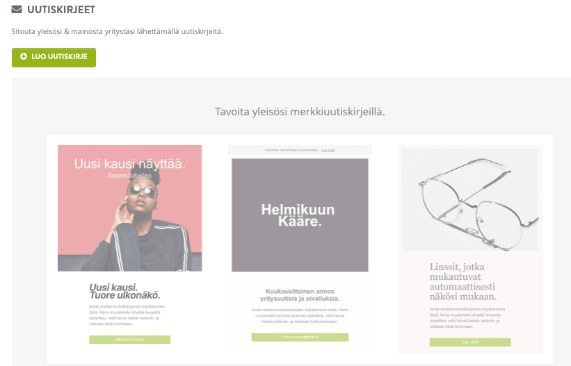 Strikinglyn uutiskirjeominaisuus