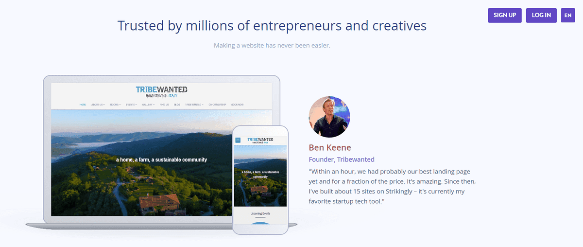 الصورة مأخوذة من Strikingly