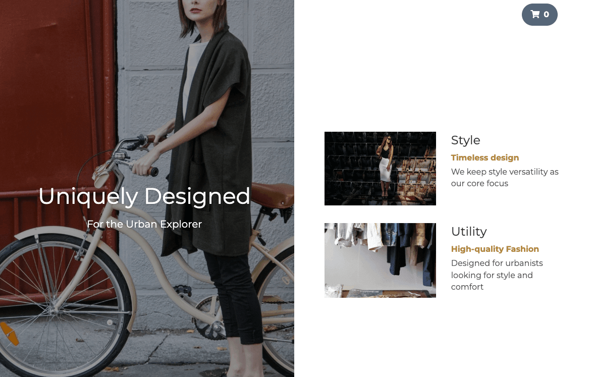 Szablon linii odzieżowej Perspective od Strikingly