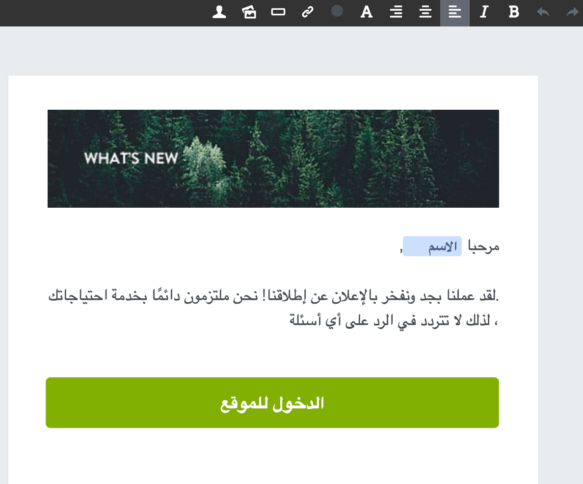 محرر النشرة الإخبارية من Strikingly