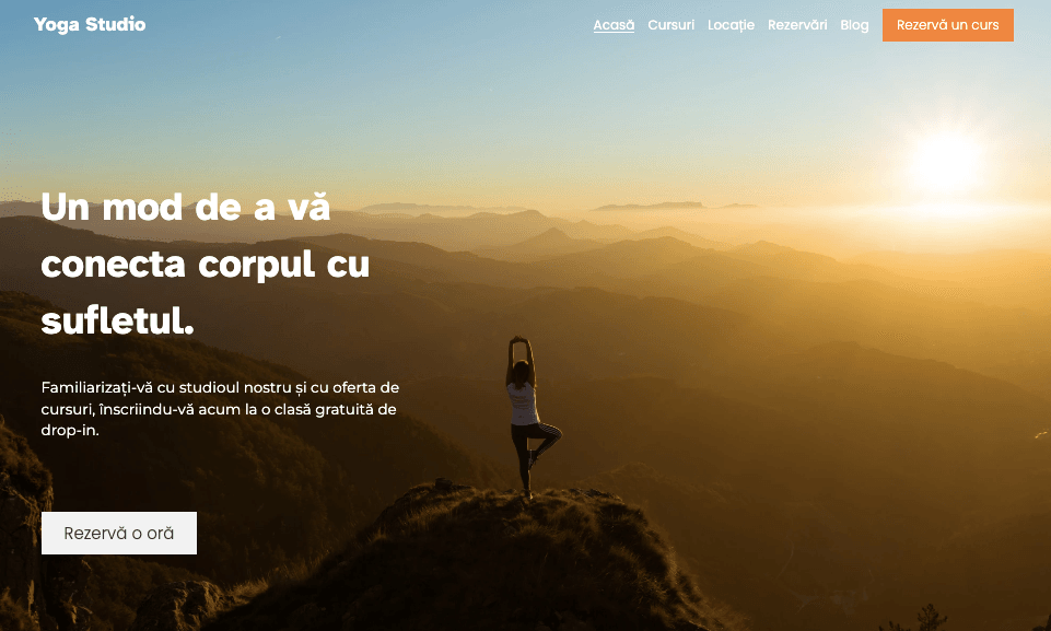 Șablon de yoga de la Strikingly