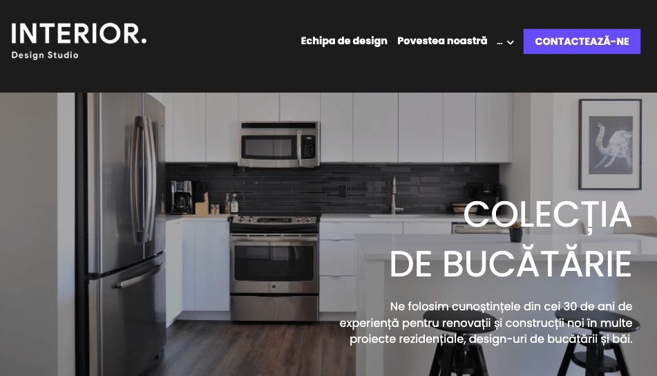 Șablon interior de la Strikingly