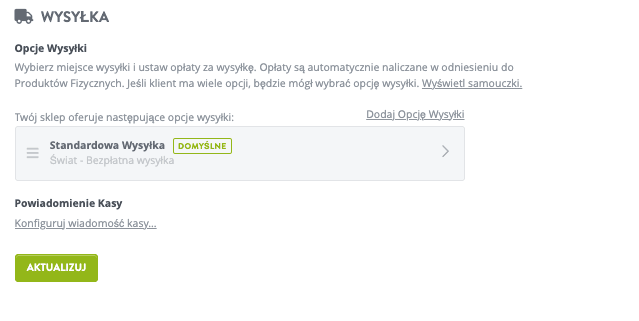 Funkcja Wysyłki Strikingly