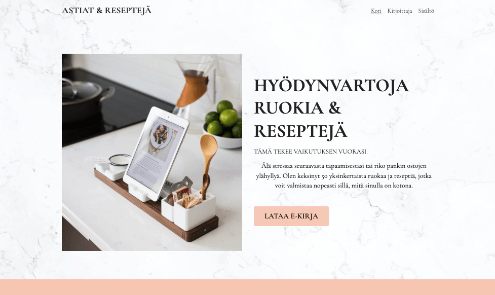 Dishes & Recipes Verkkokauppa-malli Strikinglyltä