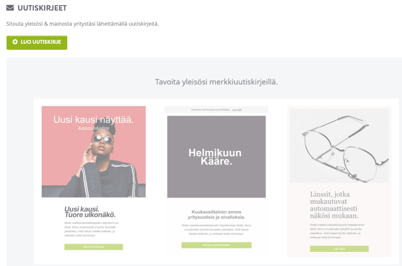 Strikingly Uutiskirje Ominaisuus