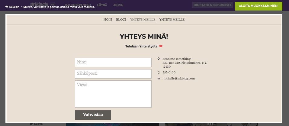 Vallankumouksellinen asiakaskokemus Strikinglyn avulla - Yhteystiedot ja tukitiedot