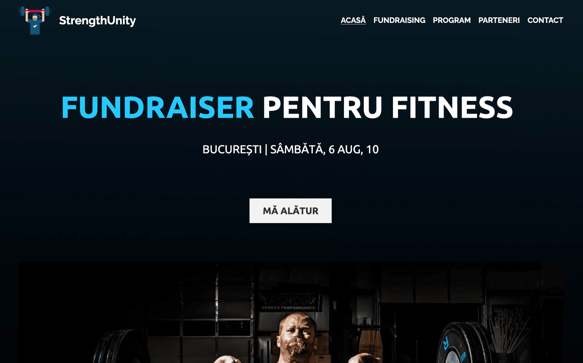 StrengthUnity NonProfit șablon de site web de la Strikingly