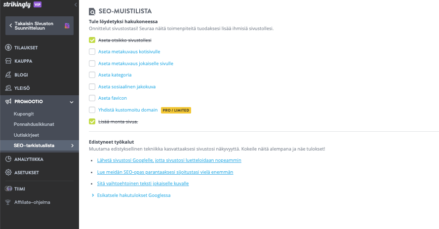 Silmiinpistävän SEO-työkalut