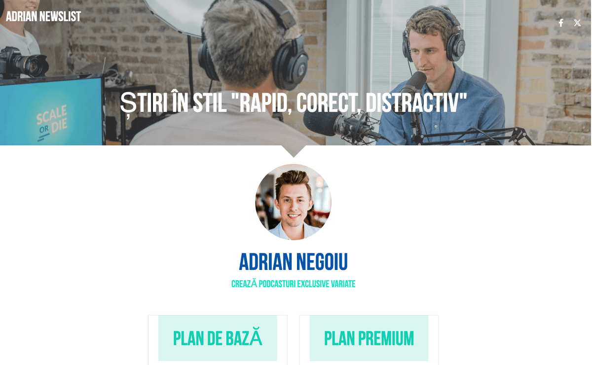 Șablon de podcasturi de la Strikingly