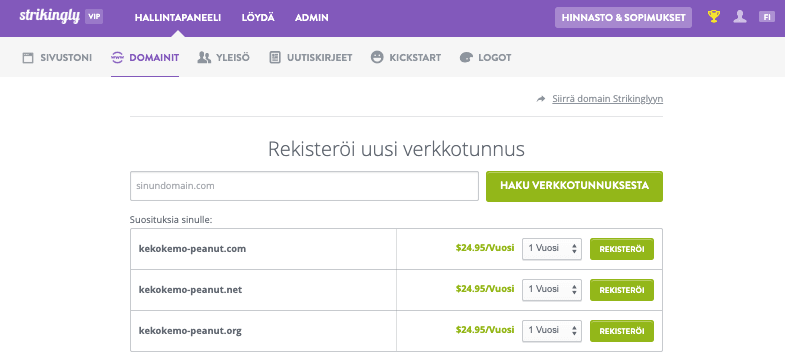 Mitä on web-suunnittelu Strikinglyssä - mukautettu verkkotunnus