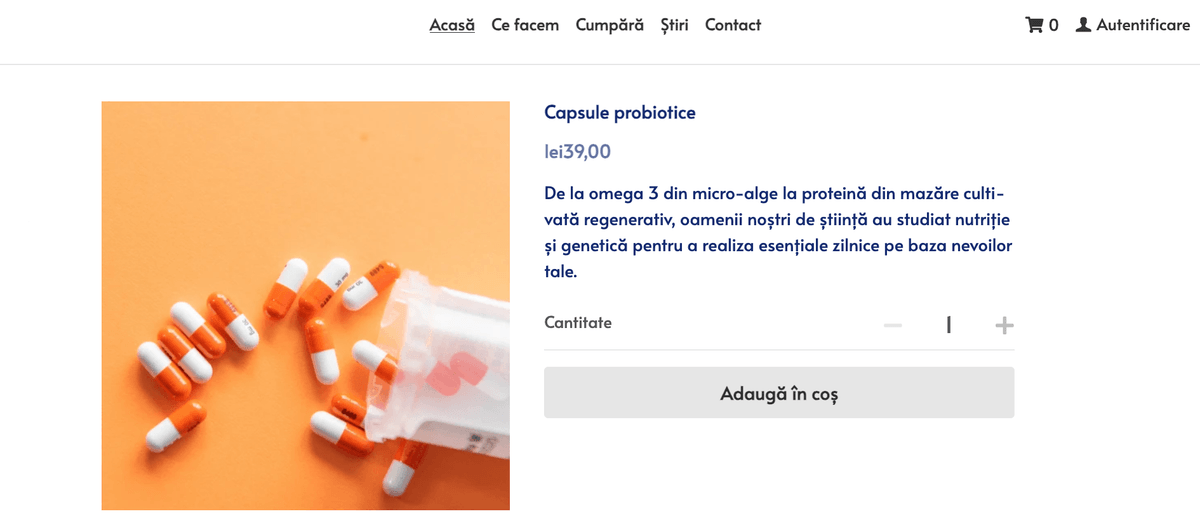 Șablonul Vita-Flex de la Strikingly