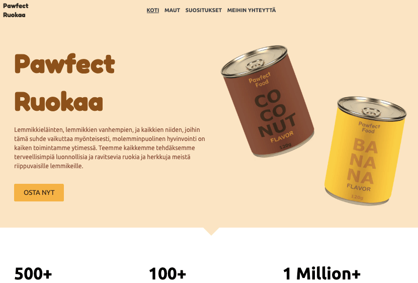 Pawfect Food -verkkokauppamalli Strikinglyltä