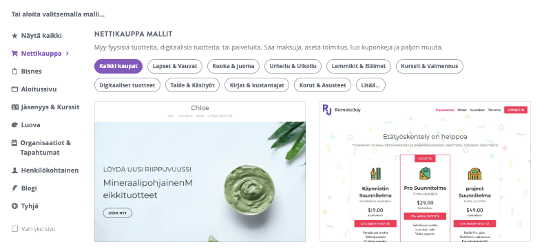 Näyttävä käyttö verkkokaupan myynnin lisäämiseksi - Valitse sopiva malli