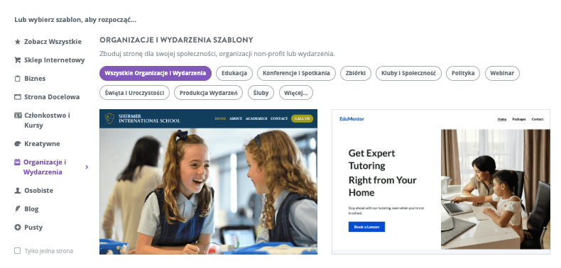 Jak założyć udanego bloga ze Strikingly – Wybierz szablon