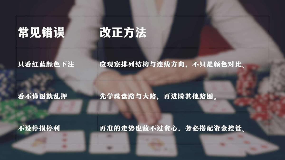 新手看百家乐路单常见错误图解 新手看百家乐路单常见错误图解