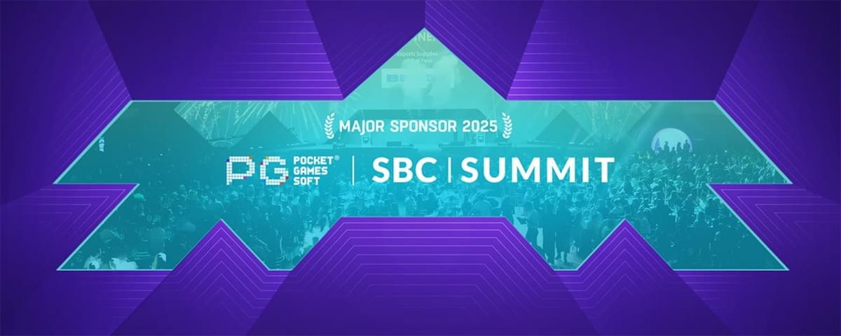 PG电子作为金级赞助商亮相 SBC Lisbon 2025，会场入口 LED 屏幕呈现 PG 品牌视觉。